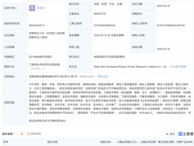 国家电网成立西南电力研究院公司，注册资本9亿元