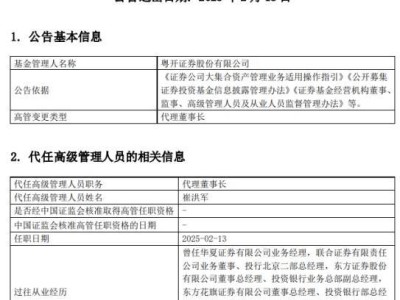 粤开证券高层再变动，新总裁崔洪军代履董事长，去年降级基础层后业绩如何？