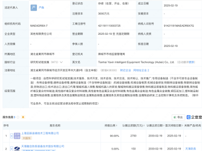 天海防务携手伙伴，湖北新设智能装备科技公司！