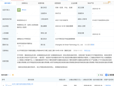 三维天地新设数智科技公司，布局物联网与AI多项业务