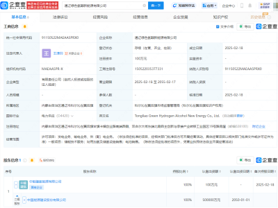 中国能建新设绿色氢醇能源公司，业务覆盖发电及电池销售