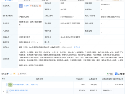 信质集团在上海投资成立机器人科技新公司