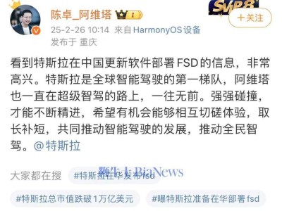 阿维塔总裁陈卓期待与特斯拉FSD“过招”，共促智能驾驶发展