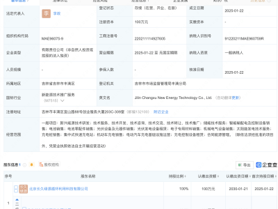 长久物流布局新能源，吉林长旭新能源科技有限公司正式成立
