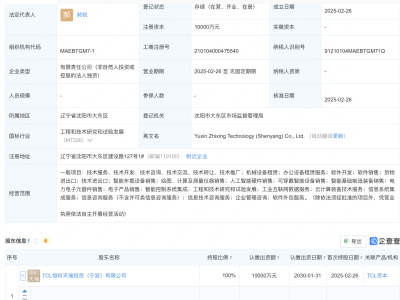 TCL实业控股新动作：全资投资成立驭新智行科技公司