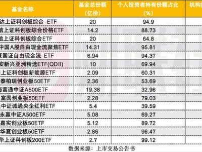 ETF持有人格局生变：个人投资者成主导，量化私募积极布局