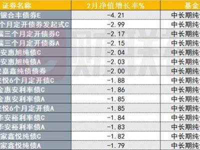 债基发行遇寒潮，2月近九成纯债基净值下滑，最大跌幅达4.21%