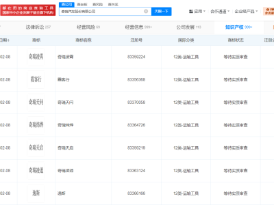 奇瑞汽车申请奇瑞天问商标 奇瑞汽车申请奇瑞凌霄商标