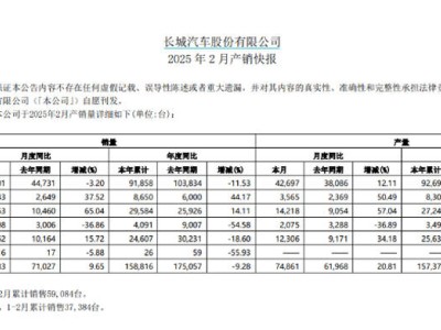 长城汽车2月销量近8万，面对新能源赛道能否重振雄风？