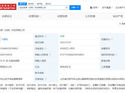 日照新添科技巨头，中国宝武等联手成立注册资本2亿科技公司