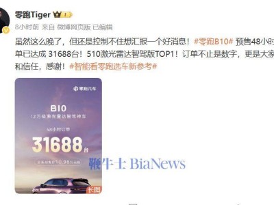 零跑B10预售火爆，48小时订单破3万台，激光雷达智驾版受热捧！