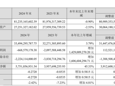 天马微电子2024年净亏损6.69亿，同比大幅减亏超14亿，业绩回暖