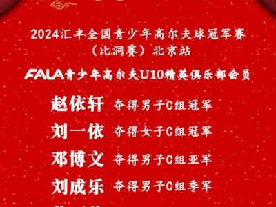 赵依轩、刘一依分获2024汇丰全国青少年高尔夫球冠军赛-北京站C组男、女冠军